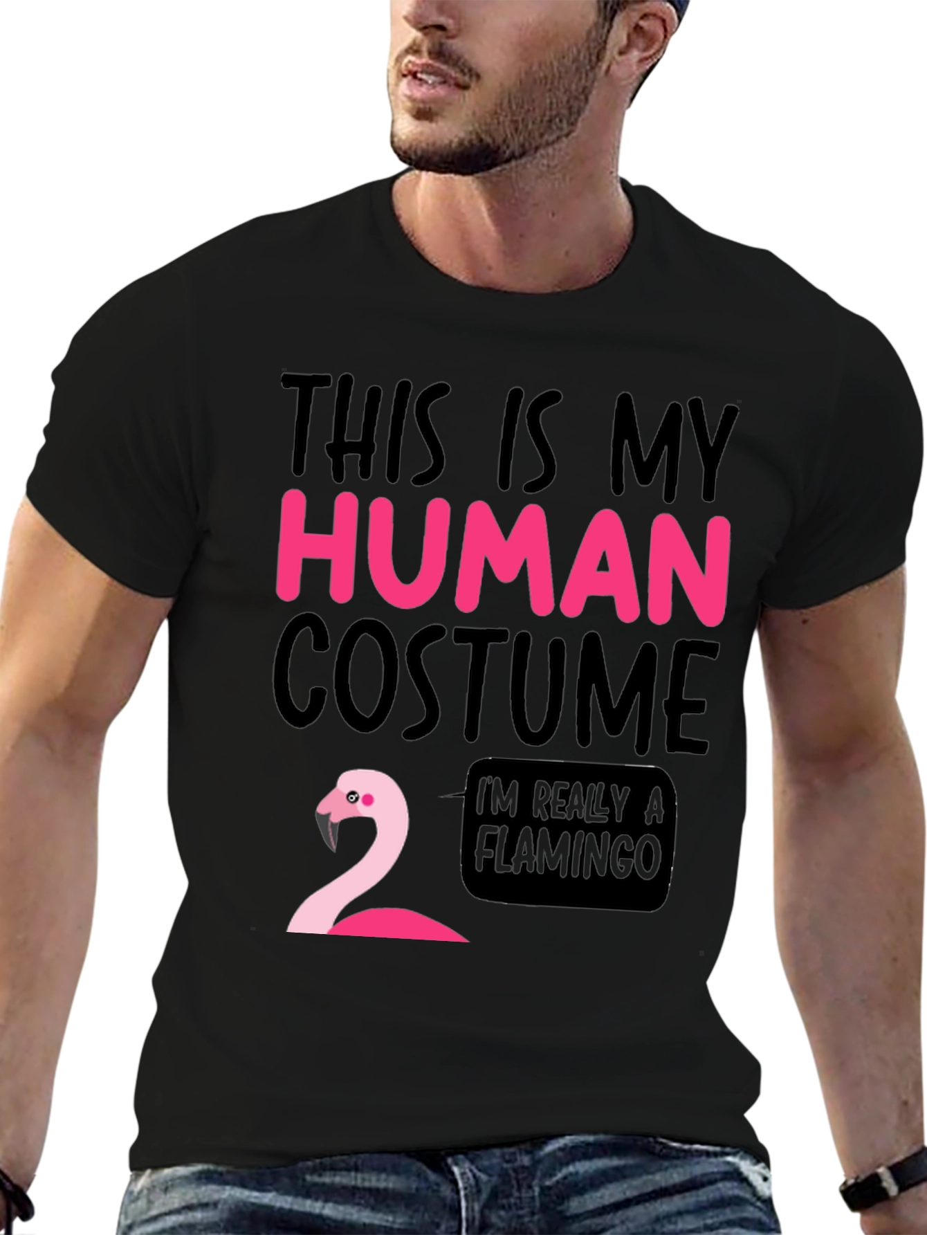 Funny Human Costume Flamingo T-Shirt