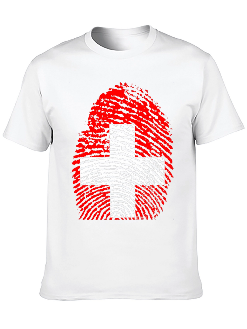Swiss Flag Fingerprint Graphic T-Shirt