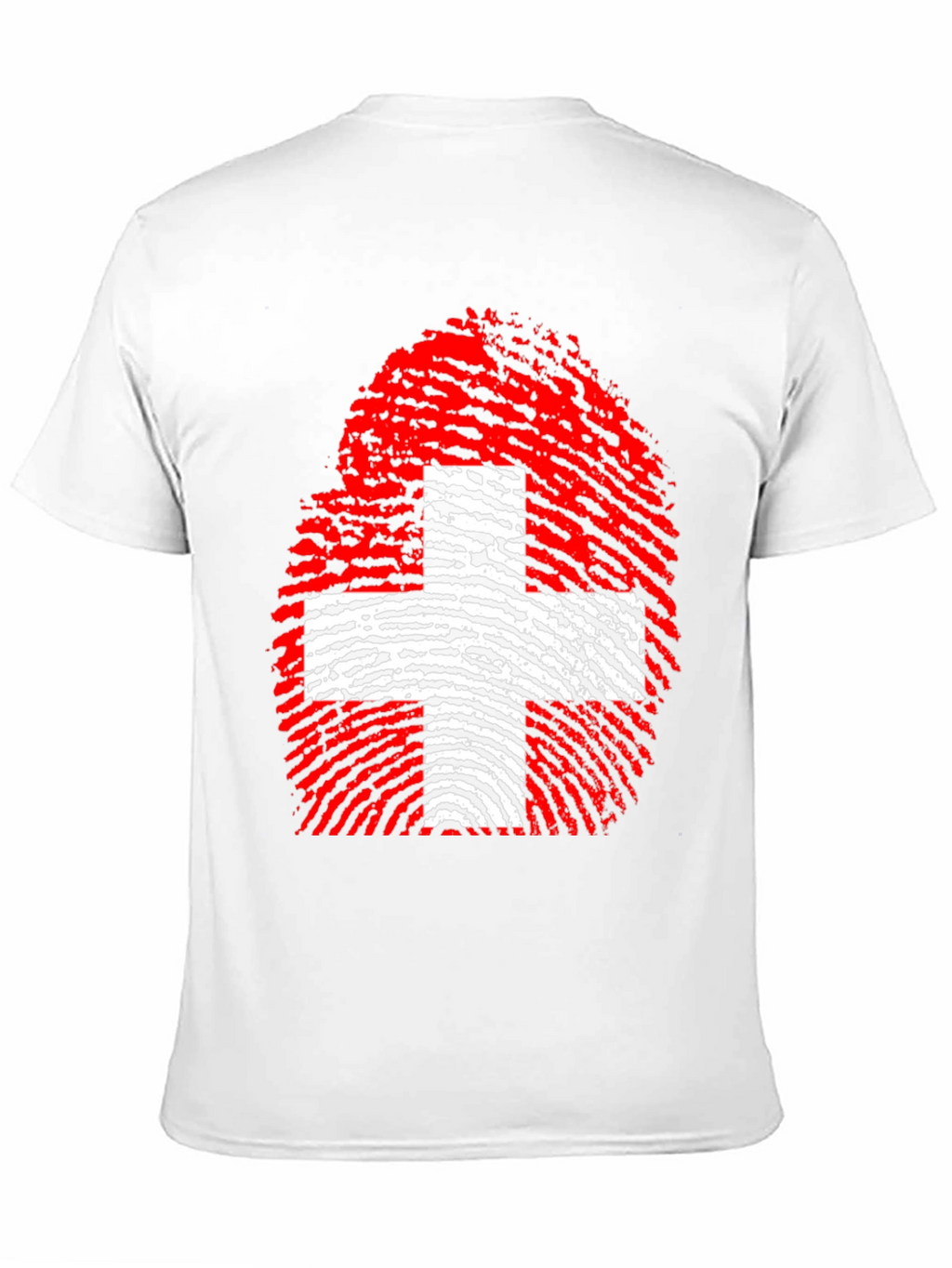 Swiss Flag Fingerprint Graphic T-Shirt