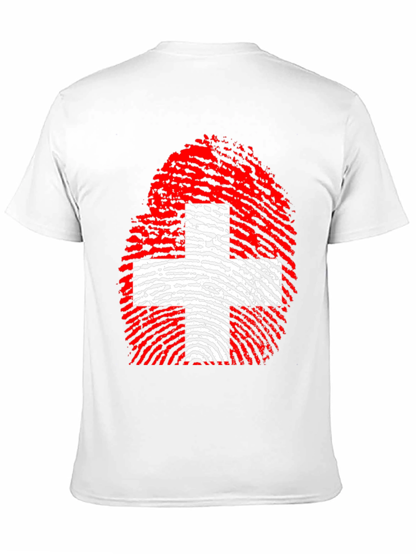 Swiss Flag Fingerprint Graphic T-Shirt