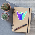 Two heavy metal hard rock horn finger hand gesture