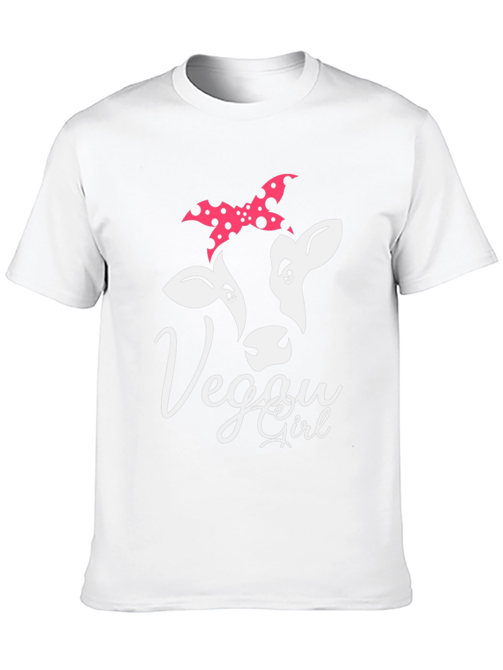 Vegan Girl Cow Graphic T-Shirt - Black