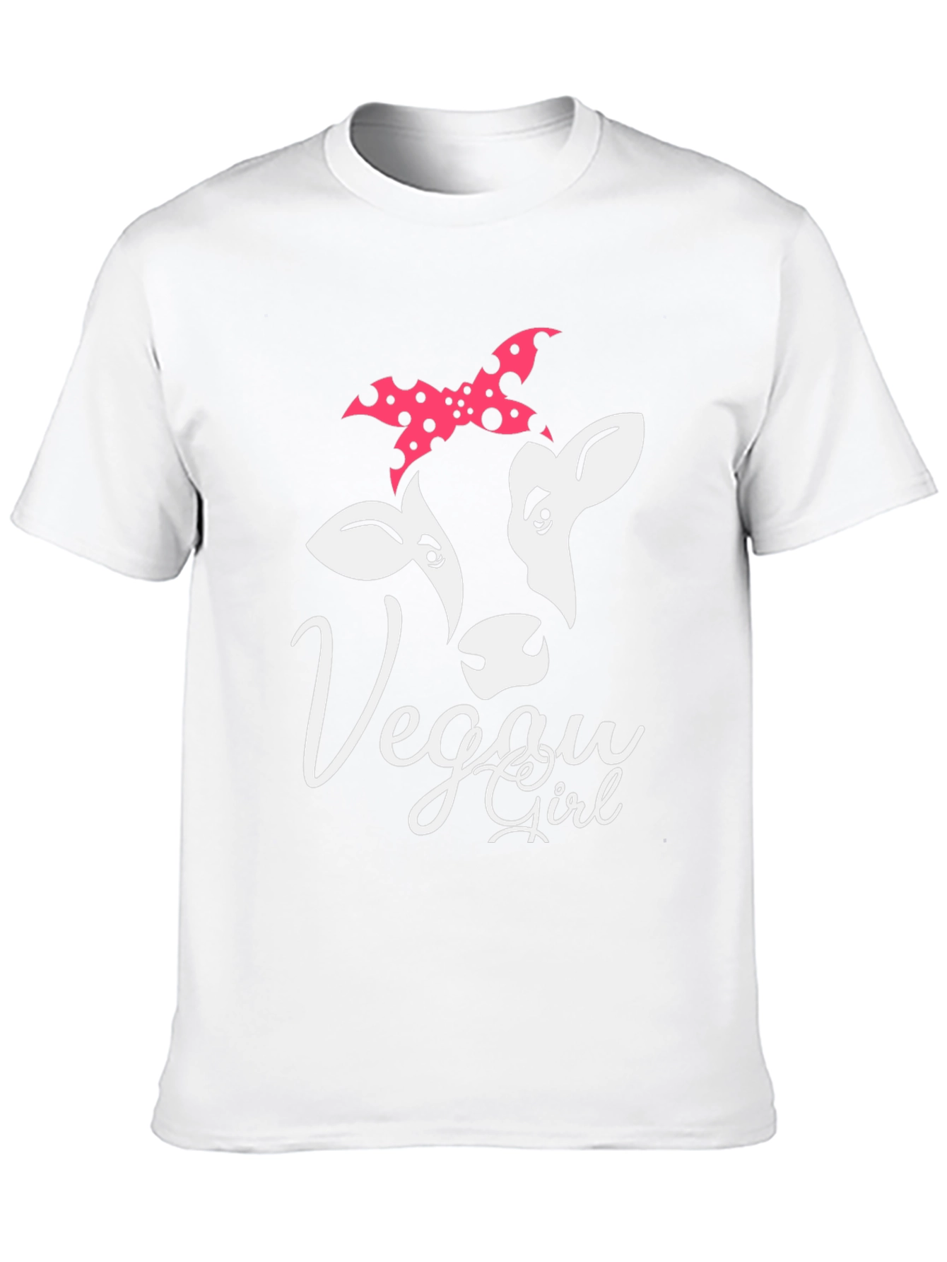 Vegan Girl Cow Graphic T-Shirt - Black