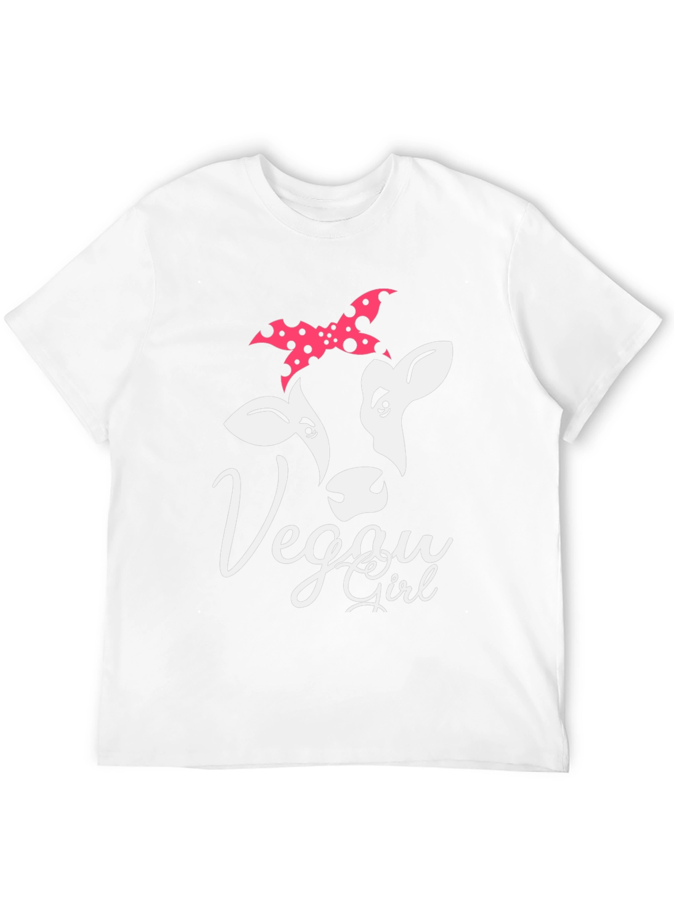 Vegan Girl Cow Graphic T-Shirt - Black