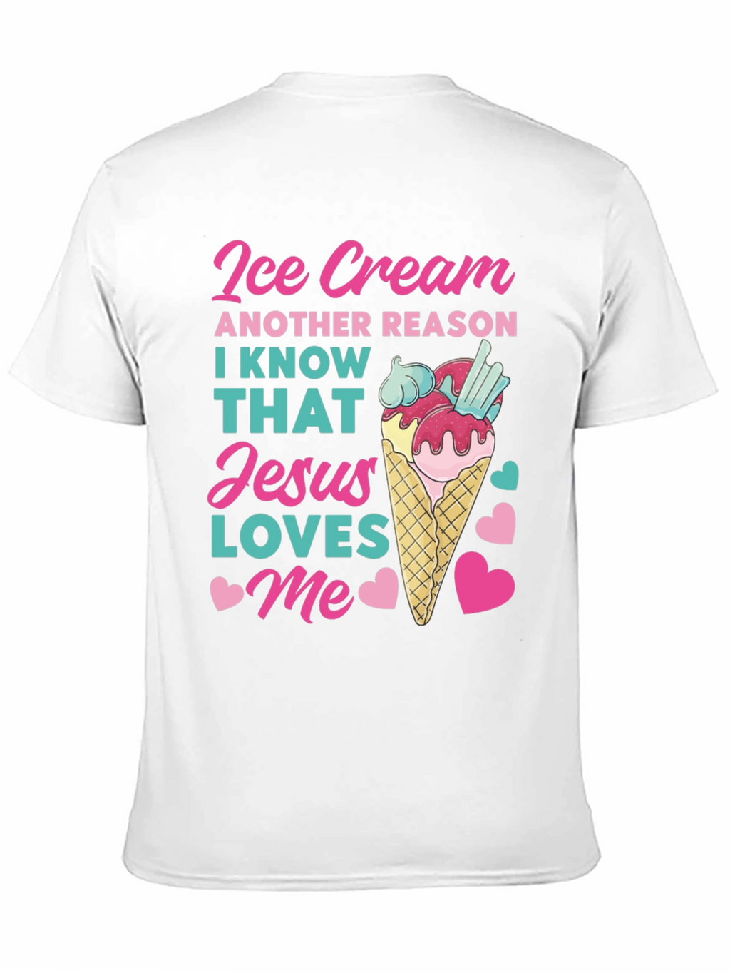 Ice Cream Jesus Loves Me Graphic T-Shirt