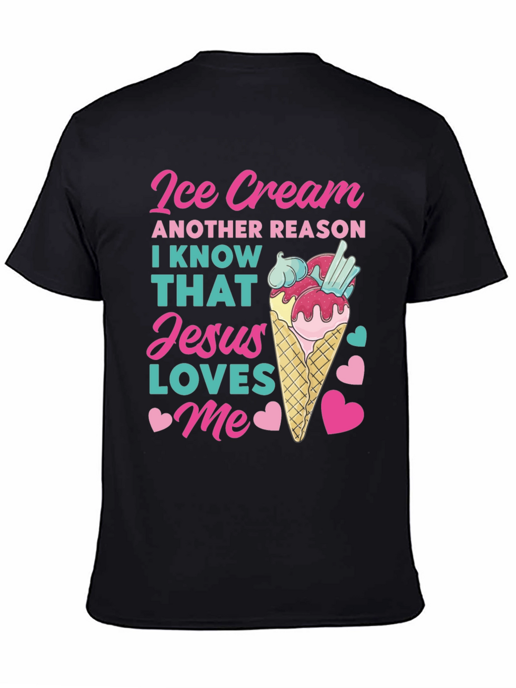 Ice Cream Jesus Loves Me Graphic T-Shirt