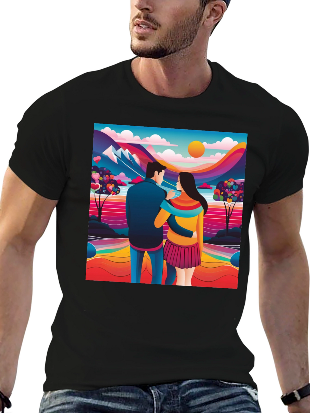Couples Colorful Landscape Tee