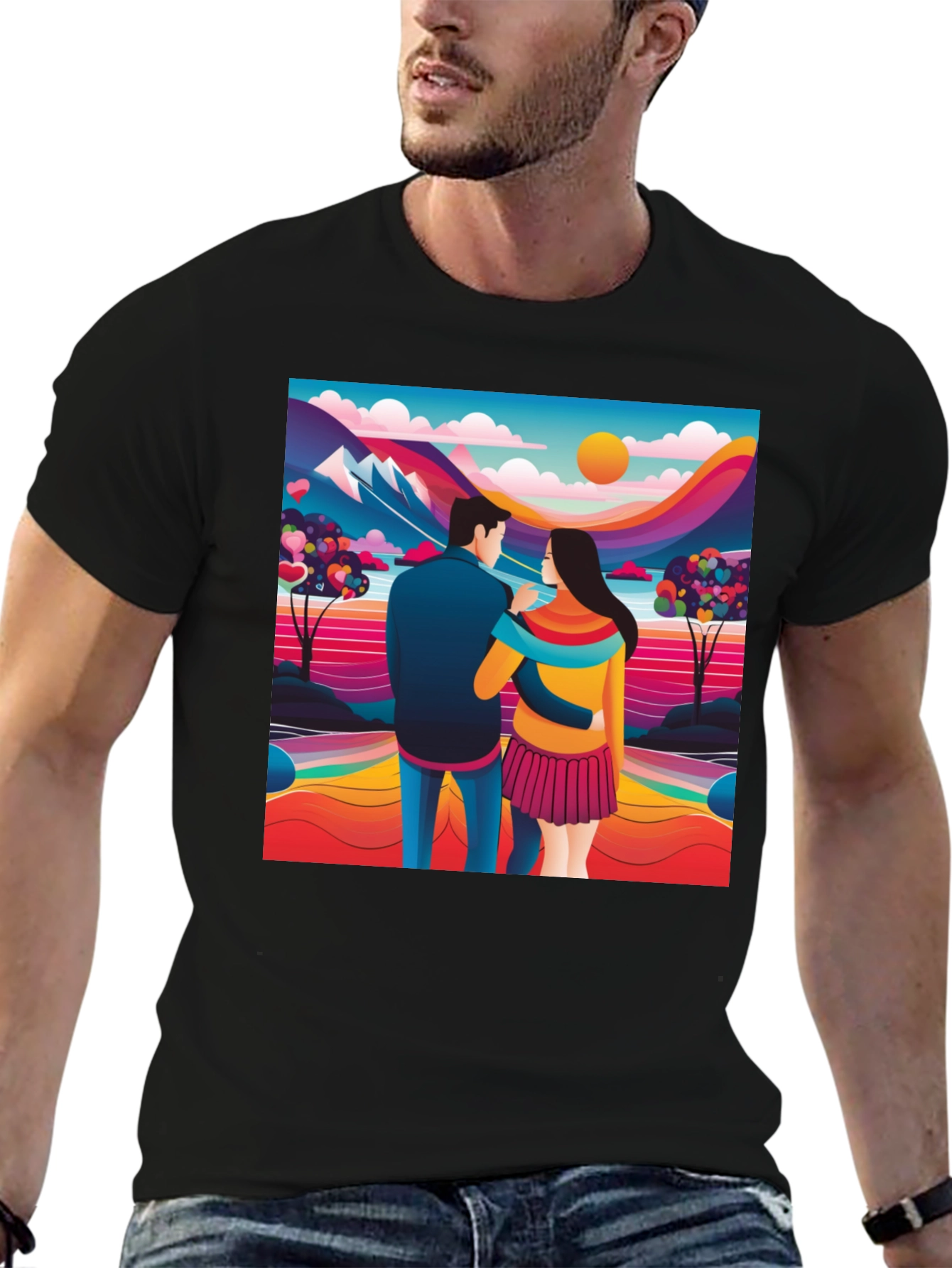 Couples Colorful Landscape Tee