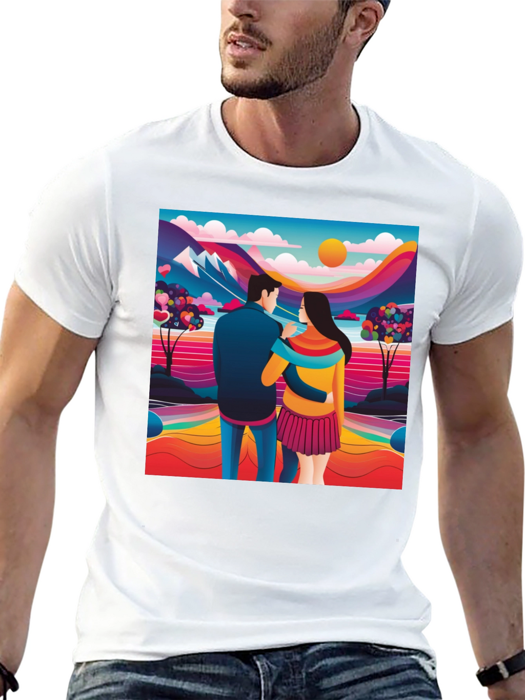 Couples Colorful Landscape Tee