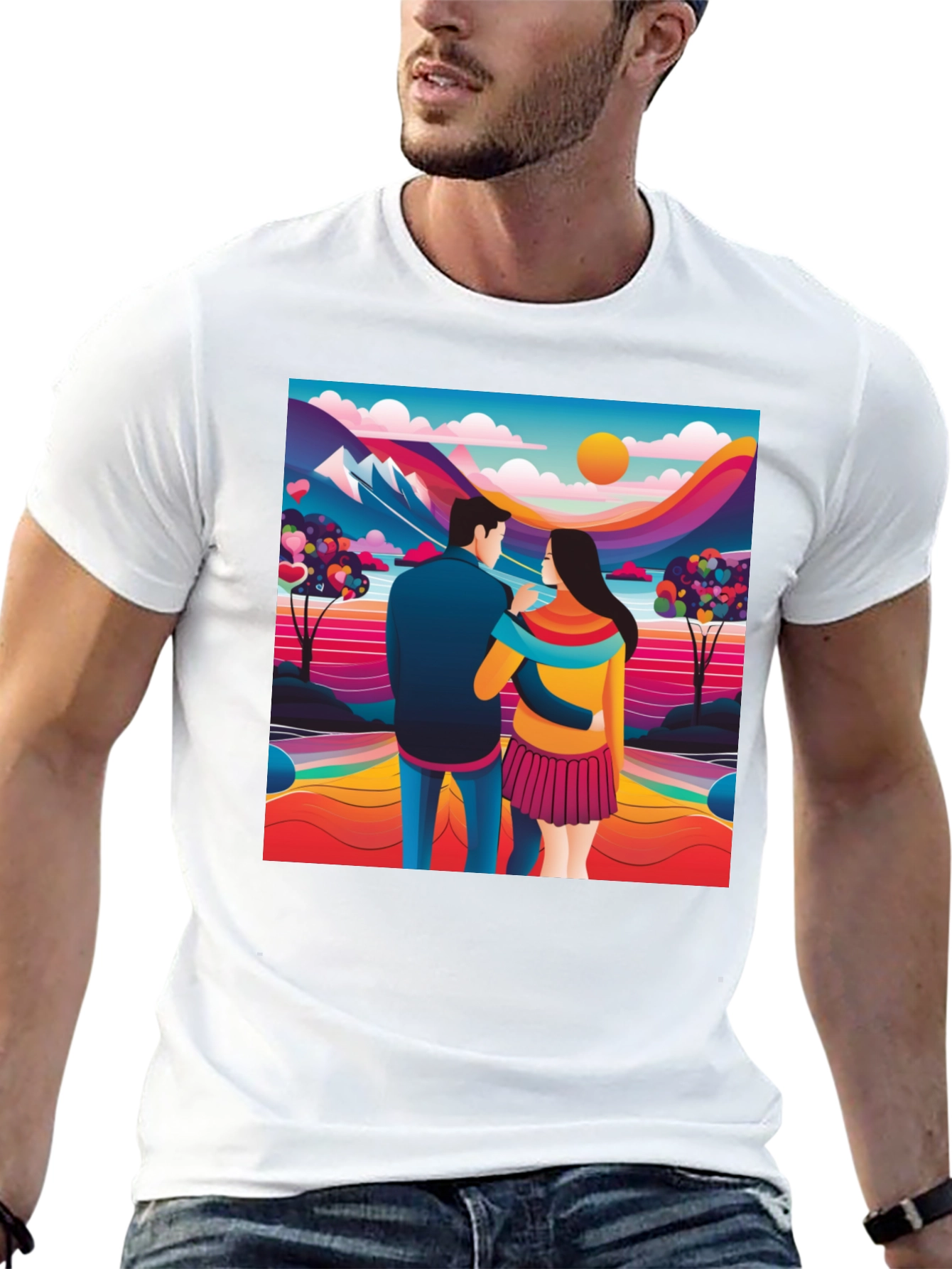 Couples Colorful Landscape Tee