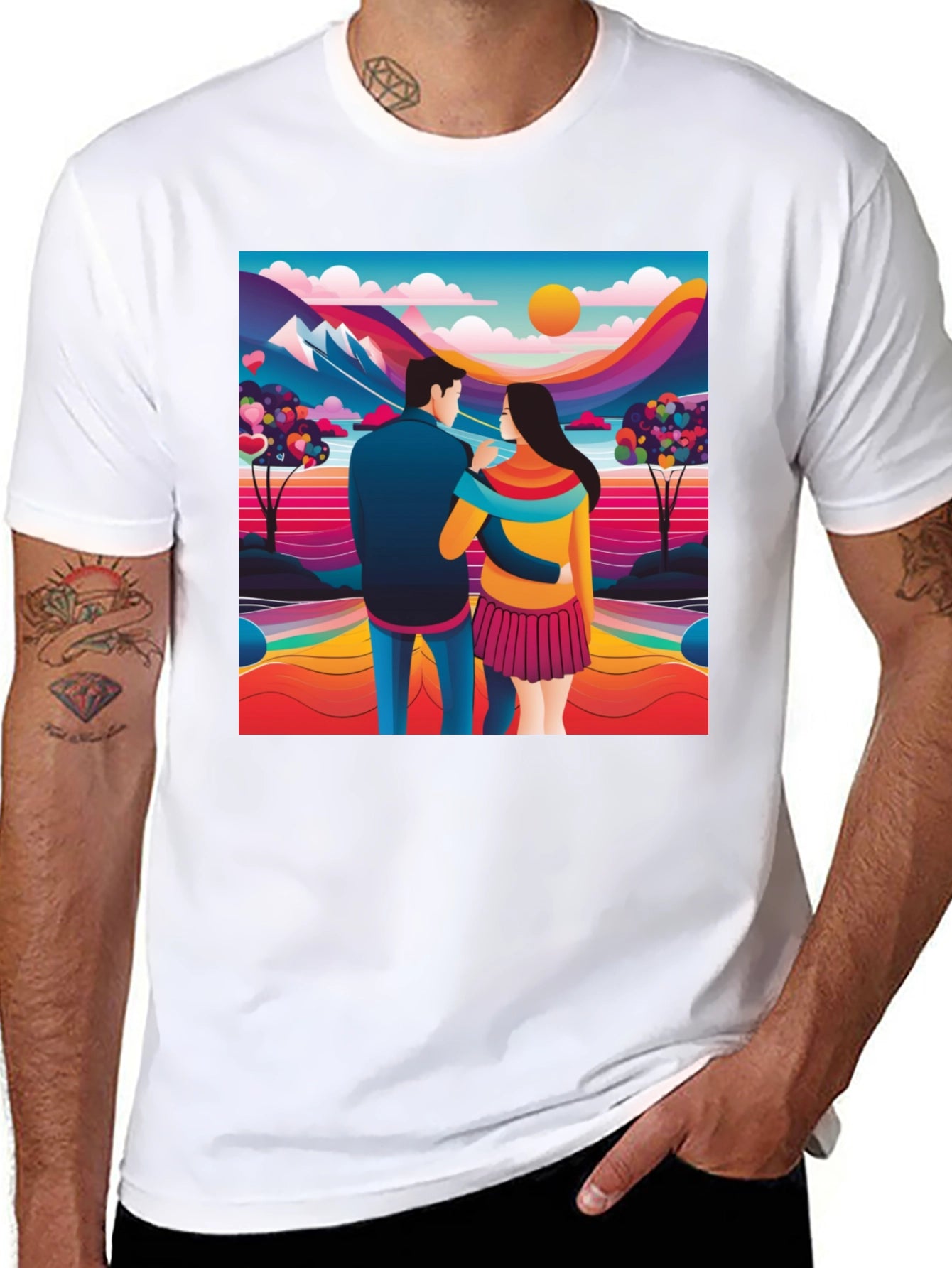 Couples Colorful Landscape Tee