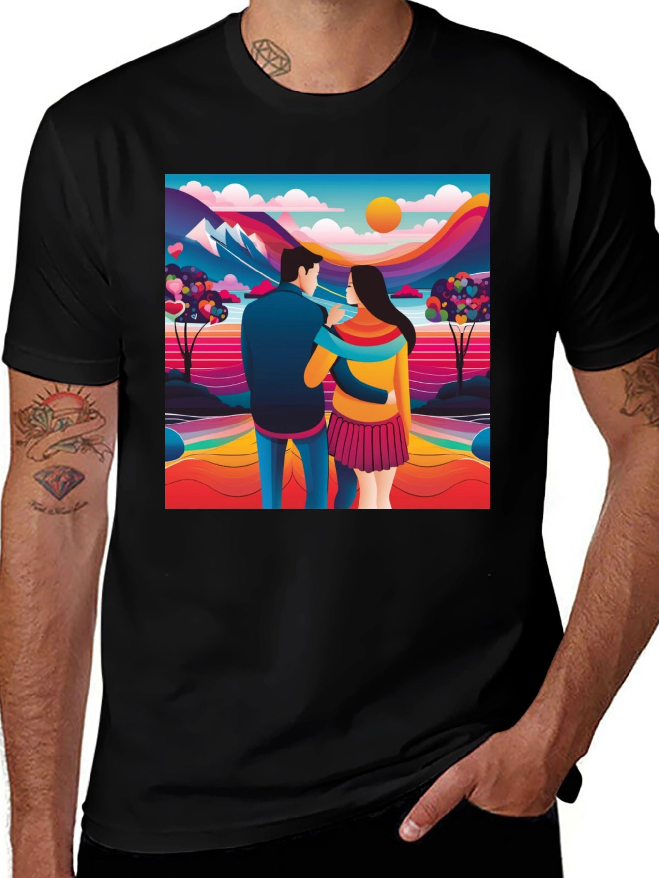 Couples Colorful Landscape Tee