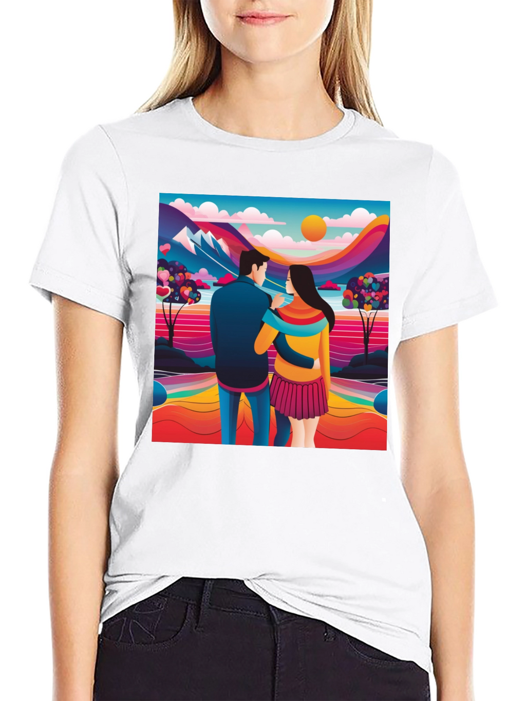 Couples Colorful Landscape Tee
