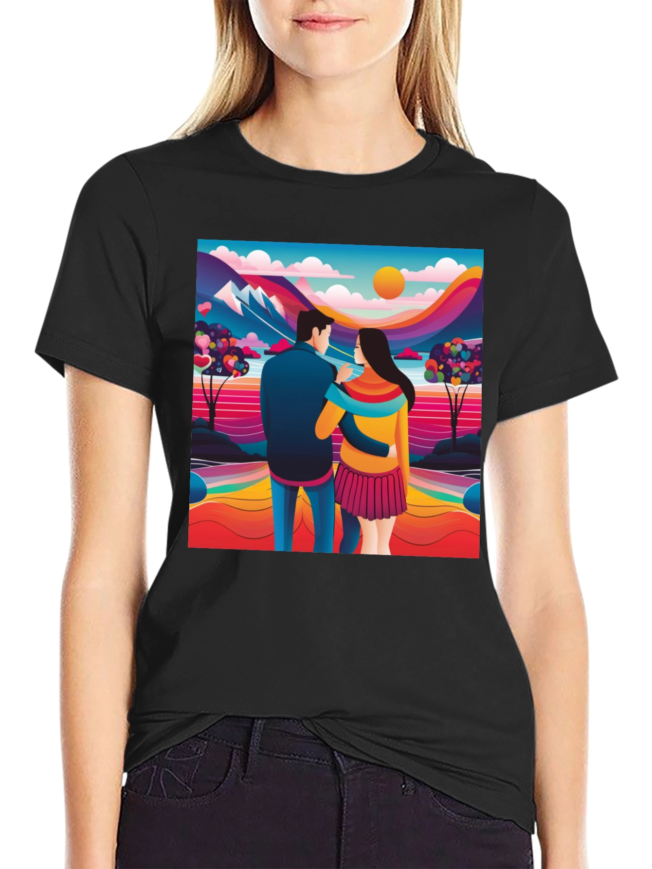 Couples Colorful Landscape Tee
