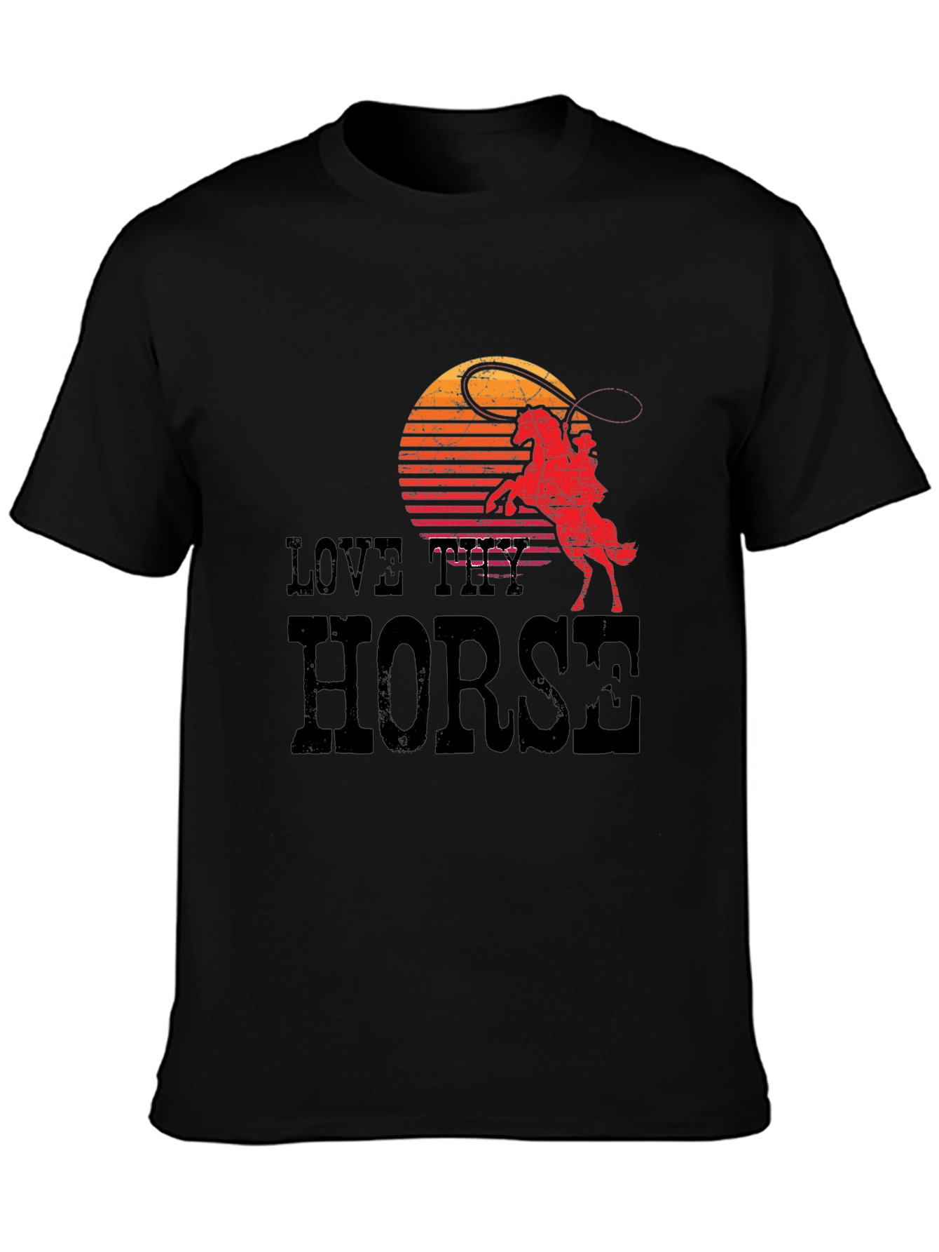 Love Thy Horse Graphic Tee - Cowboy Sunset Design