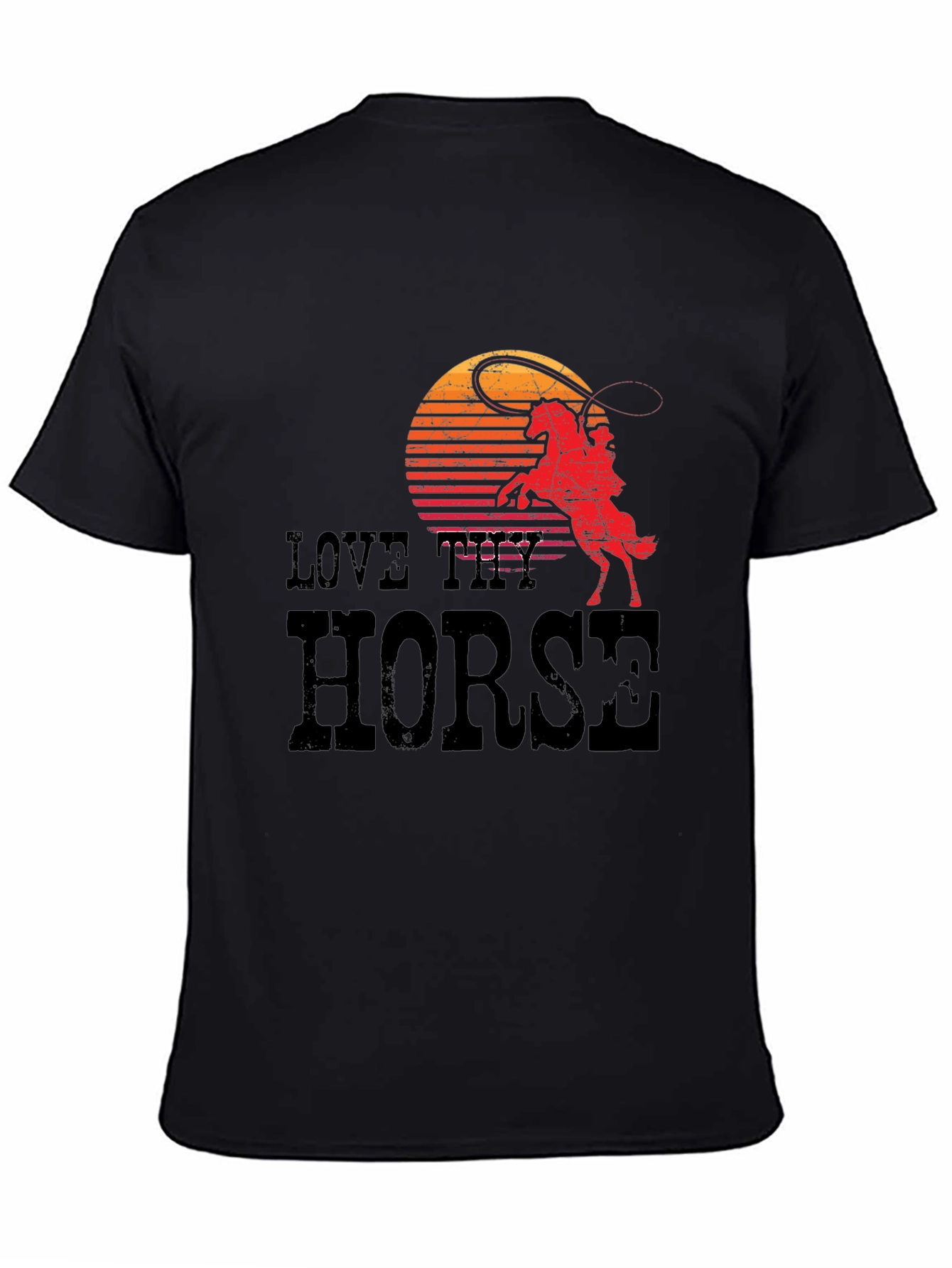 Love Thy Horse Graphic Tee - Cowboy Sunset Design