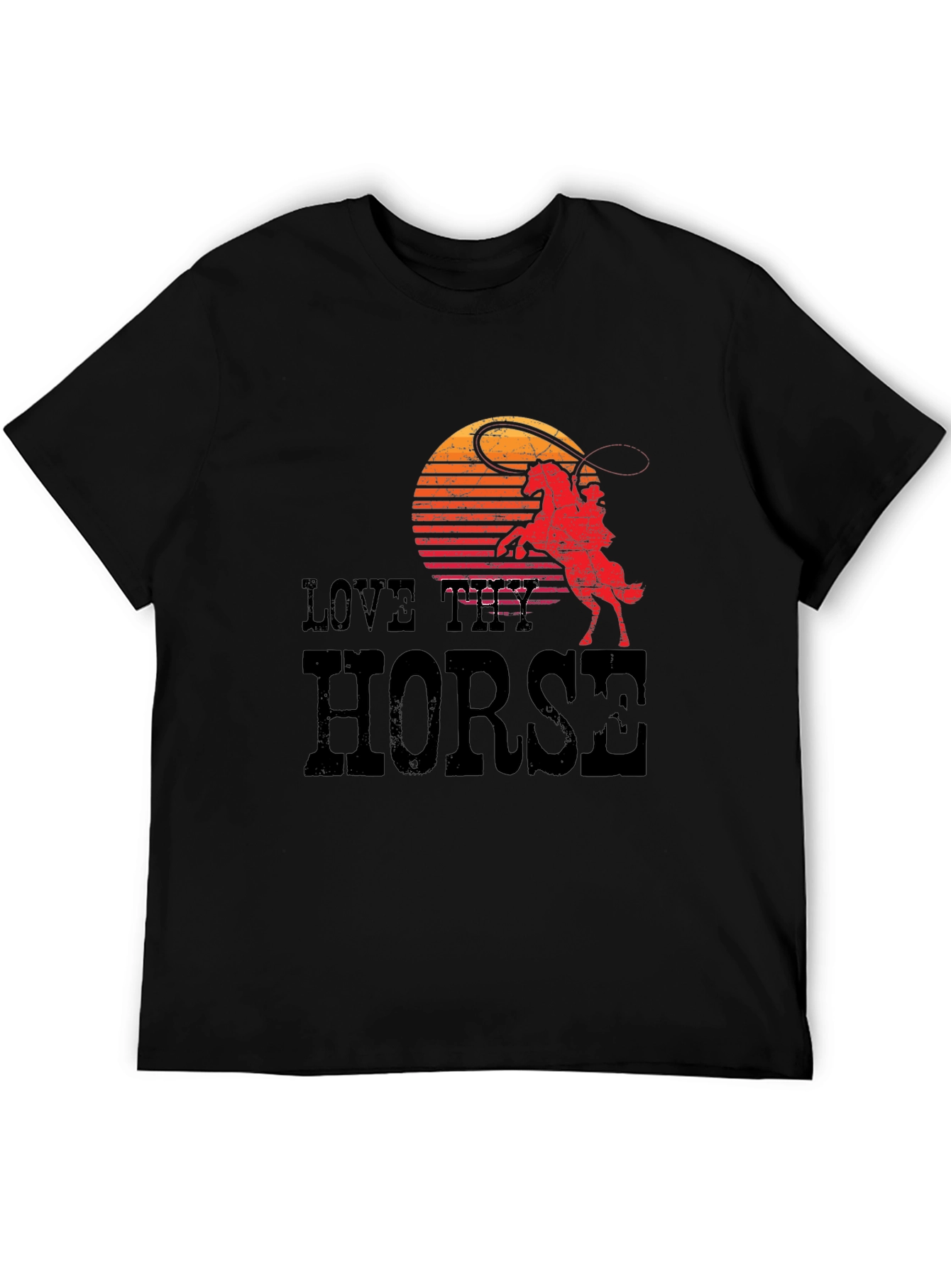 Love Thy Horse Graphic Tee - Cowboy Sunset Design