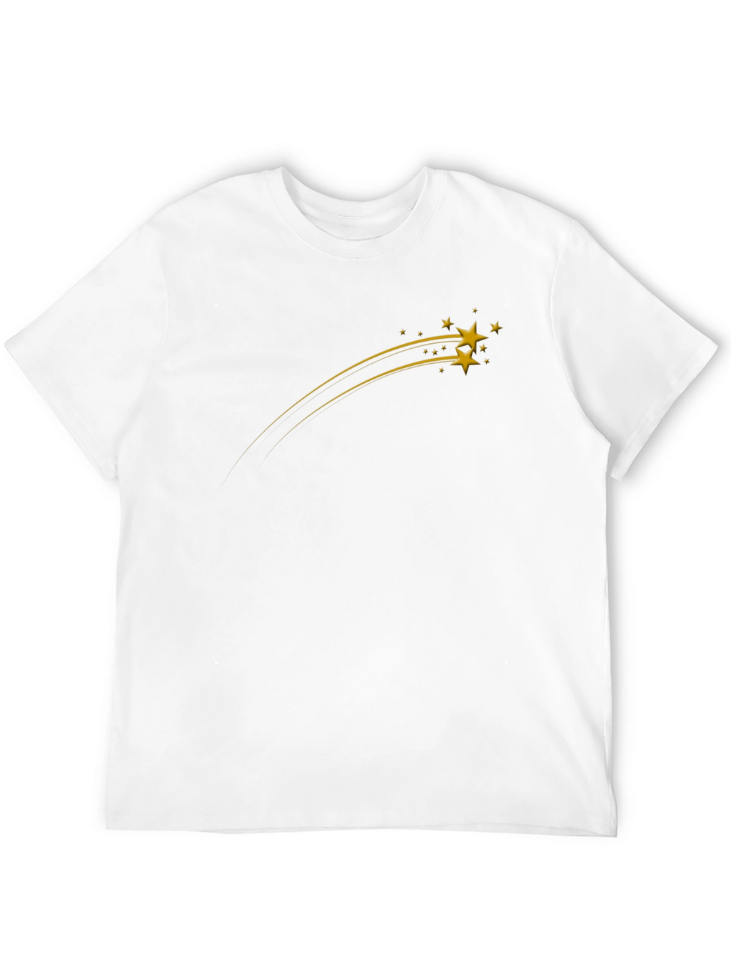 Mens Black Graphic Tee - Shooting Stars Design