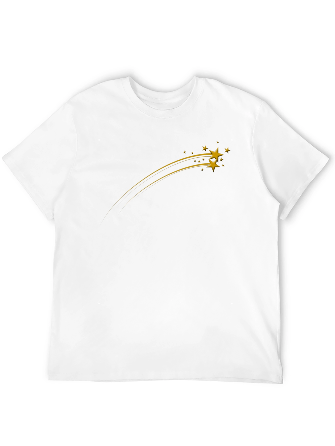 Mens Black Graphic Tee - Shooting Stars Design