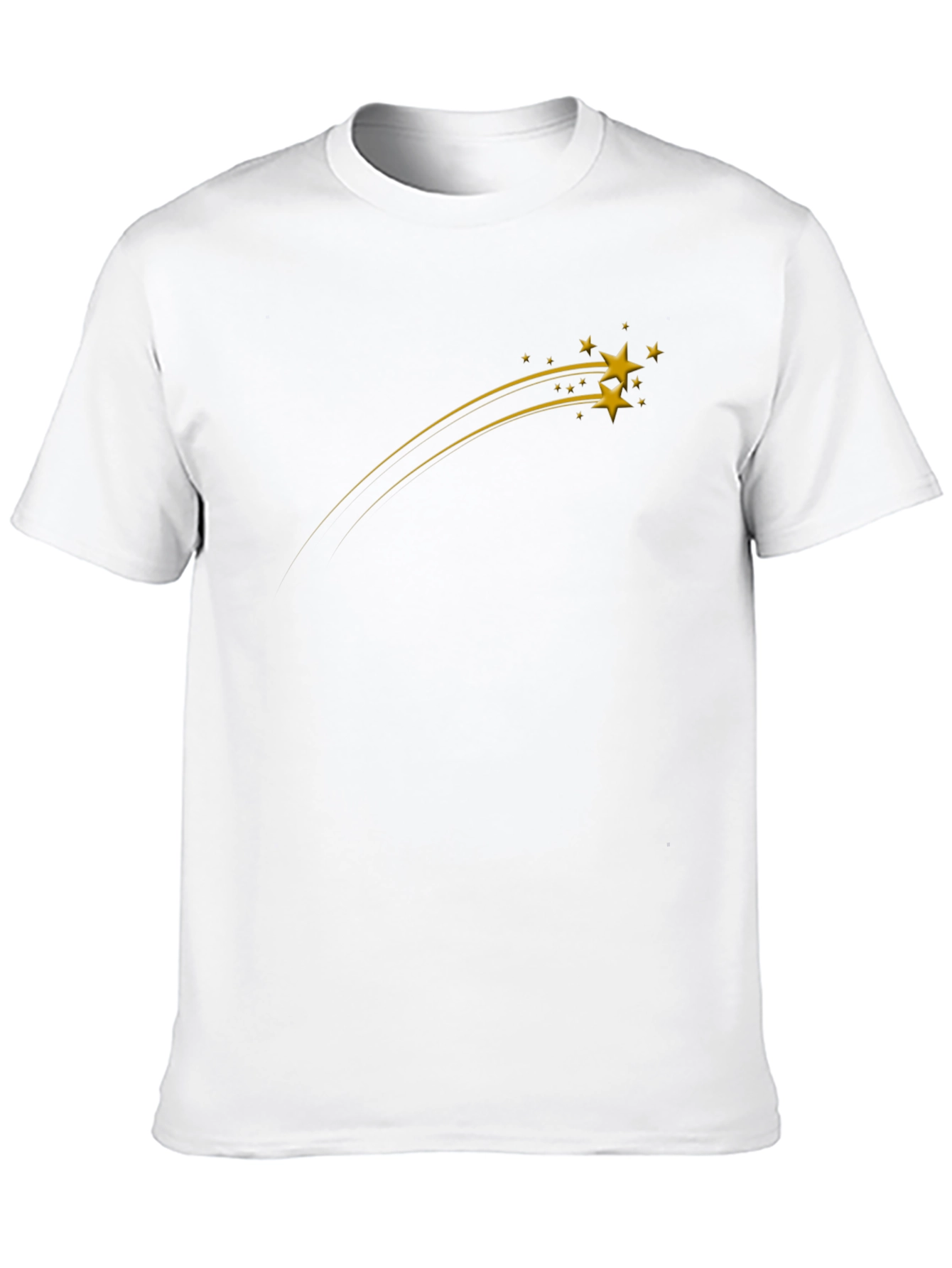 Mens Black Graphic Tee - Shooting Stars Design