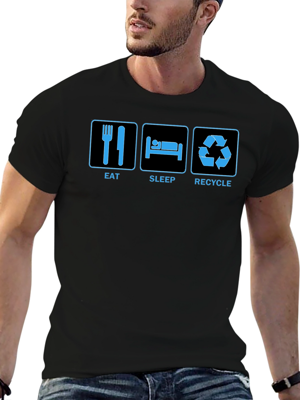 Eat Sleep Recycle Graphic T-Shirt