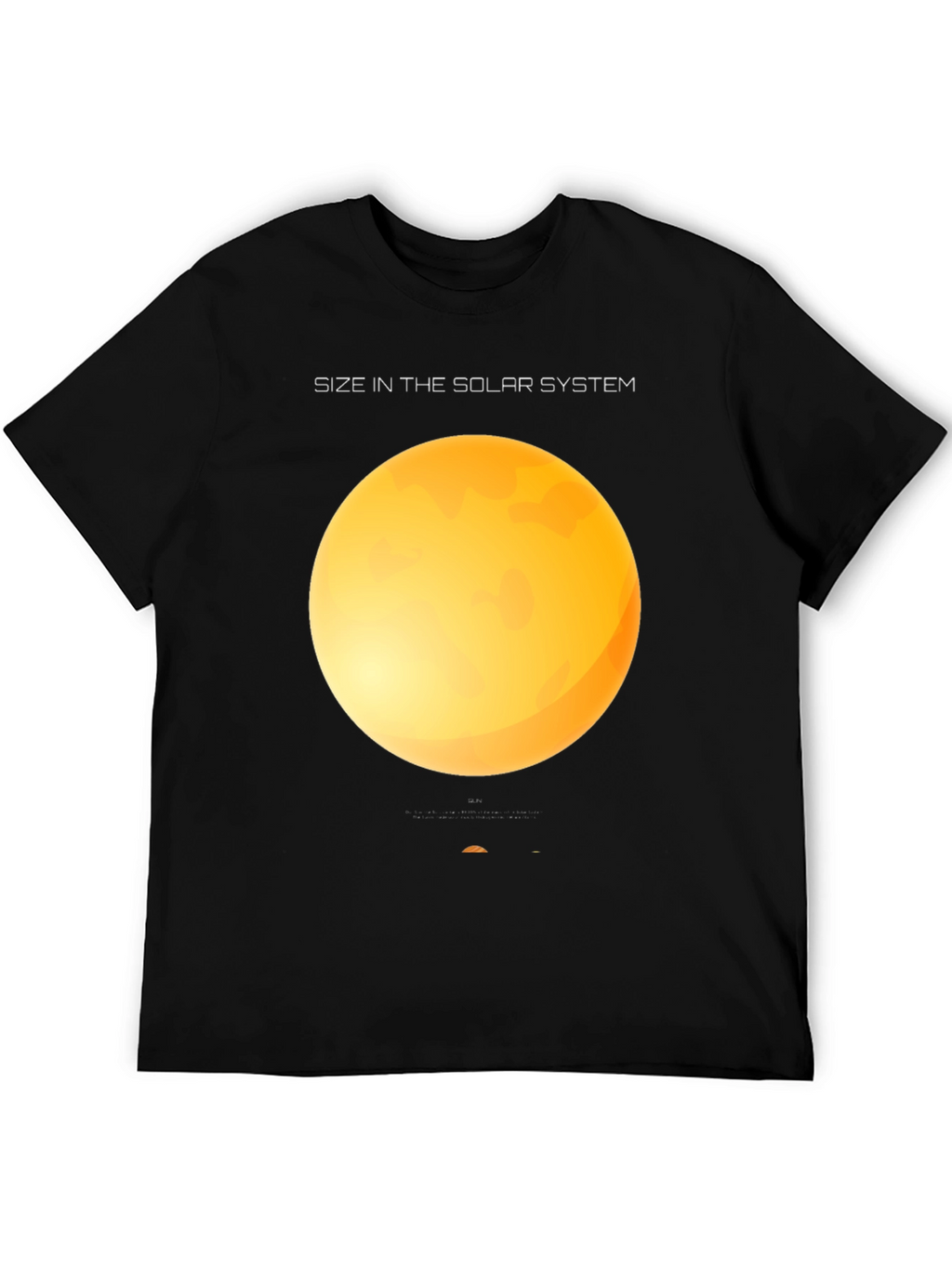 Solar System Size Graphic Black T-Shirt