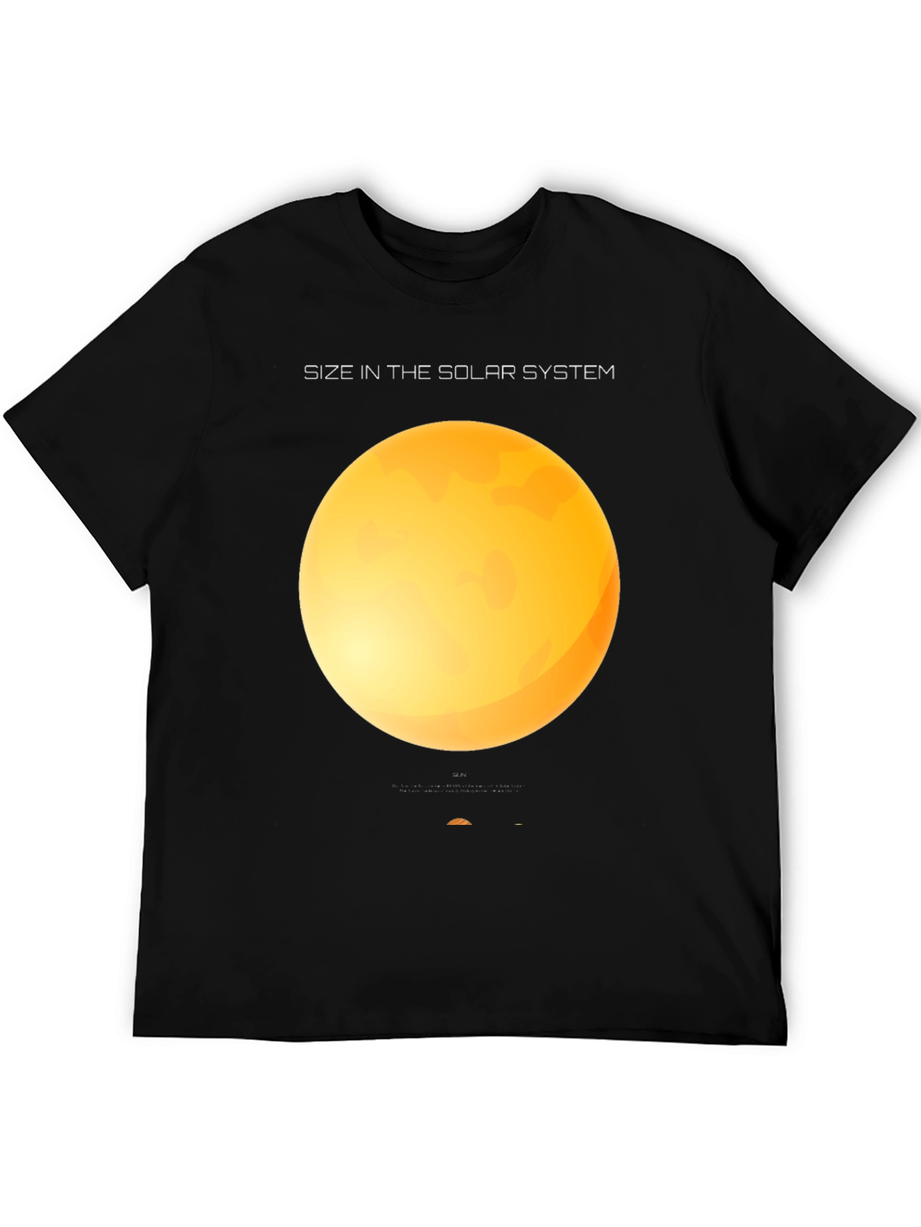 Solar System Size Graphic Black T-Shirt