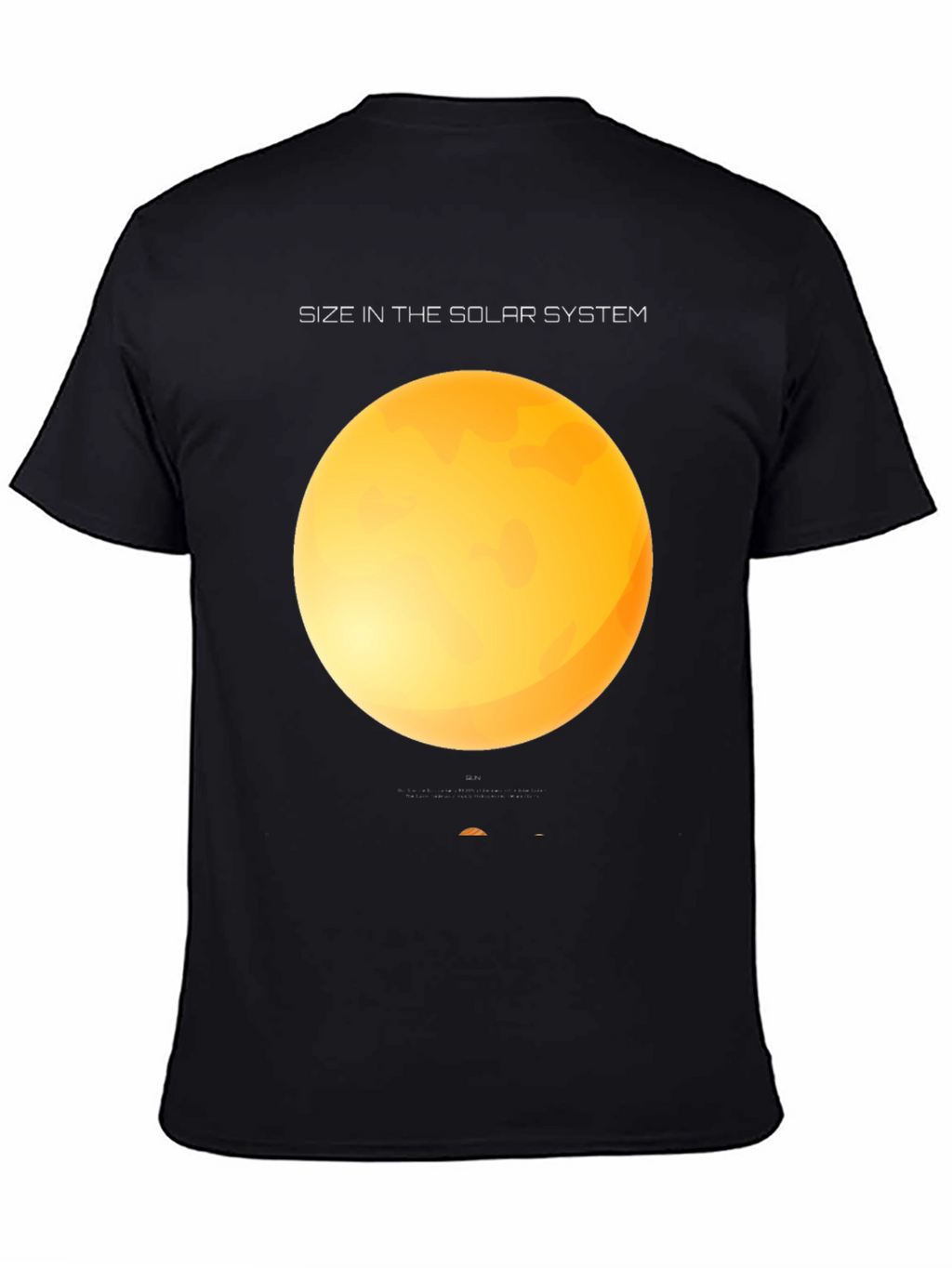 Solar System Size Graphic Black T-Shirt