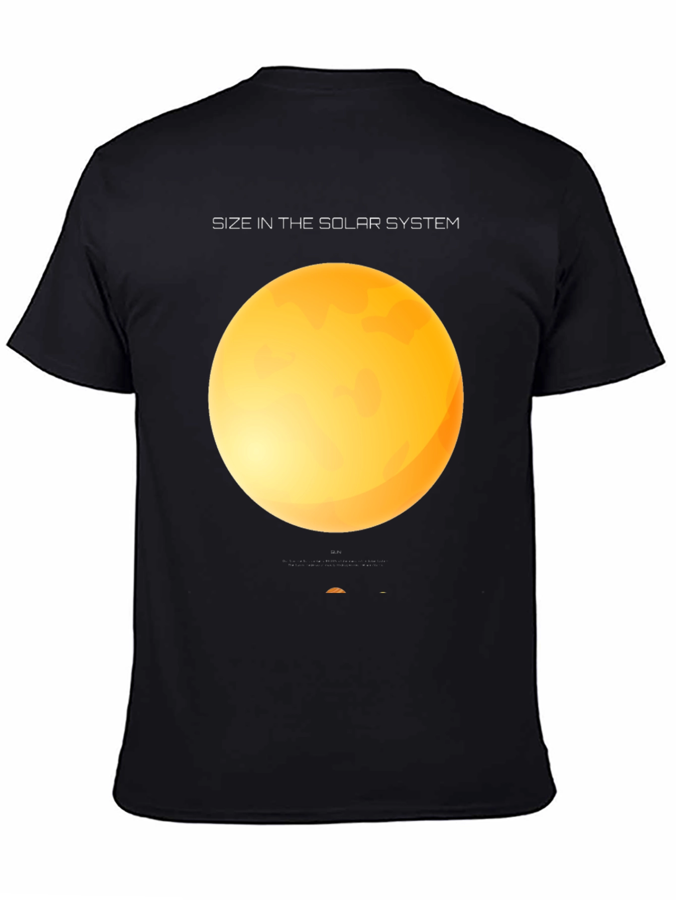 Solar System Size Graphic Black T-Shirt