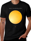 Solar System Size Graphic Black T-Shirt