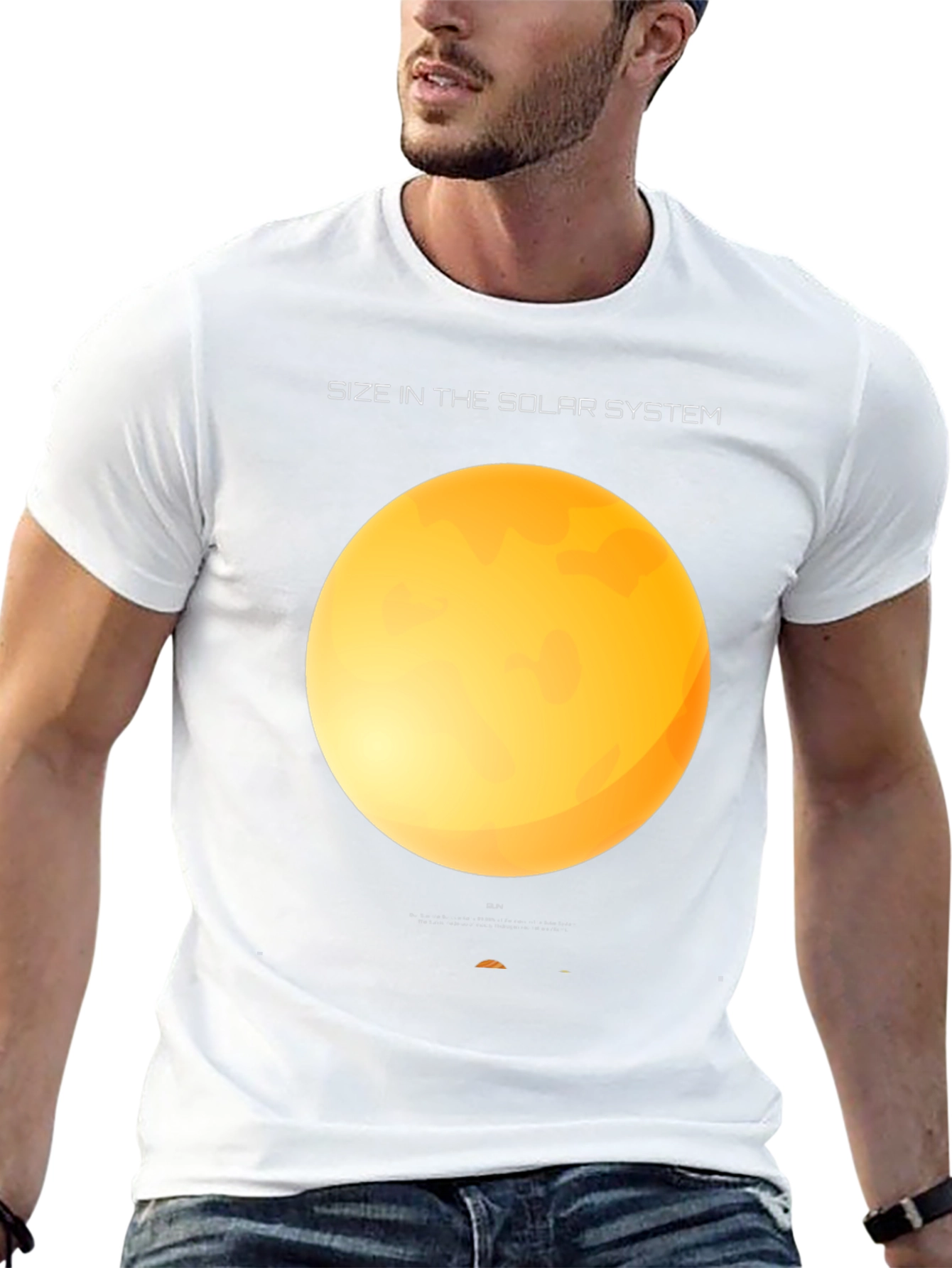 Solar System Size Graphic Black T-Shirt
