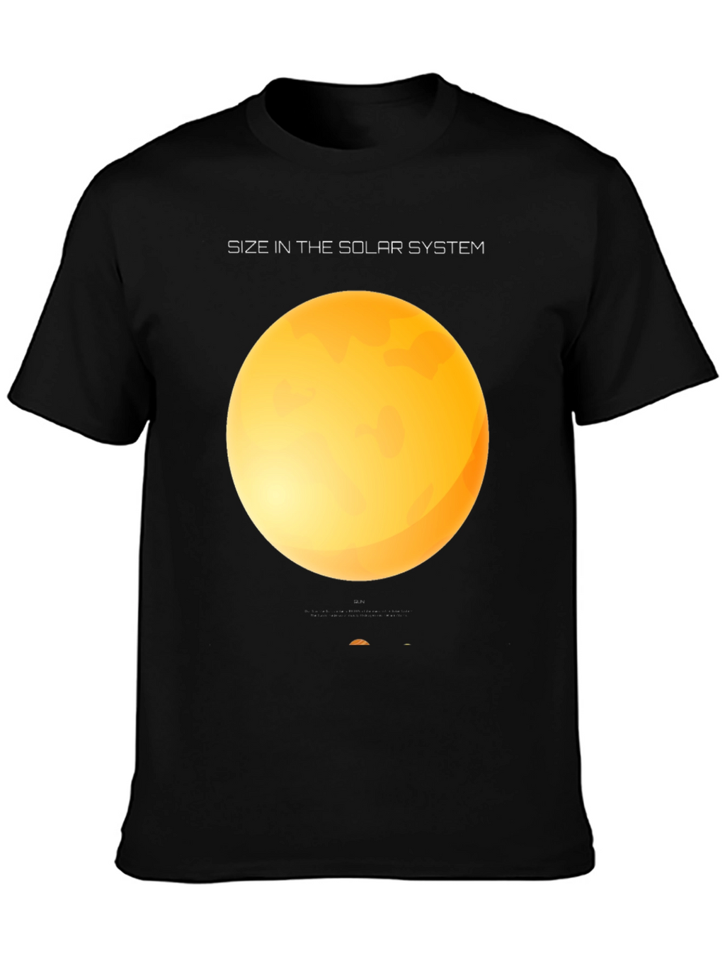 Solar System Size Graphic Black T-Shirt