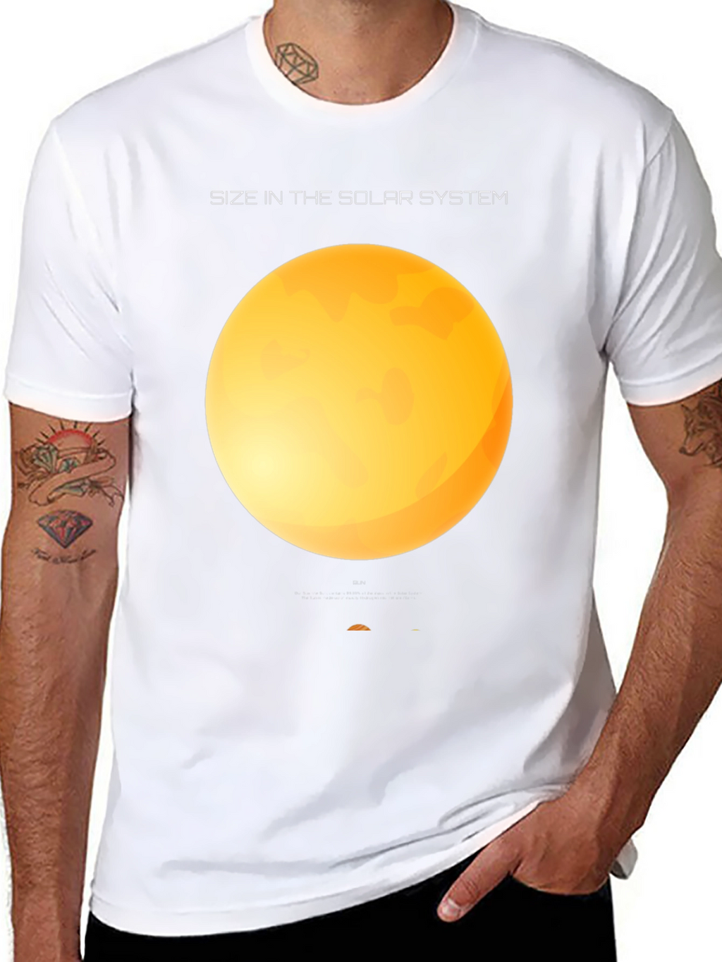 Solar System Size Graphic Black T-Shirt