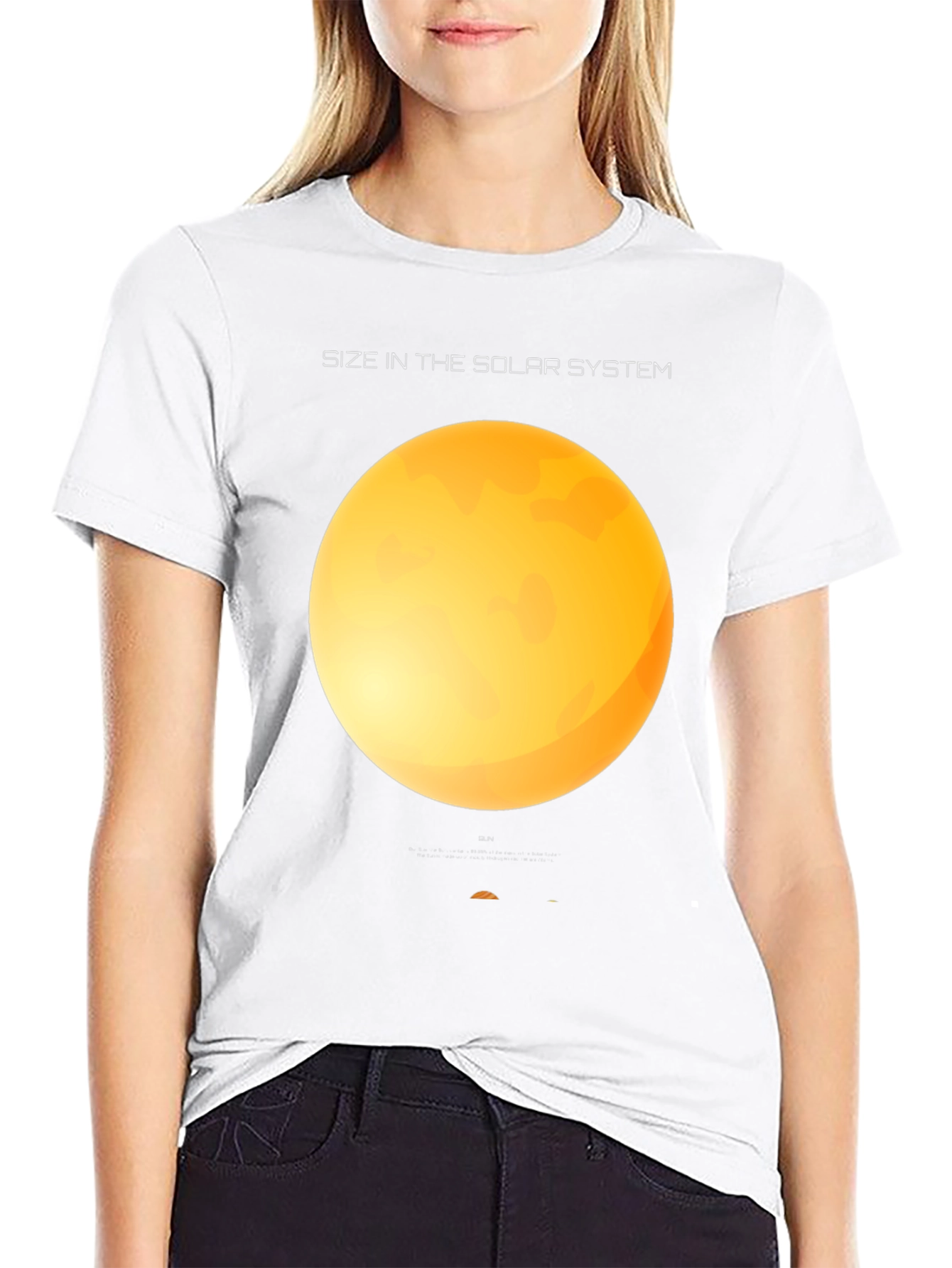 Solar System Size Graphic Black T-Shirt