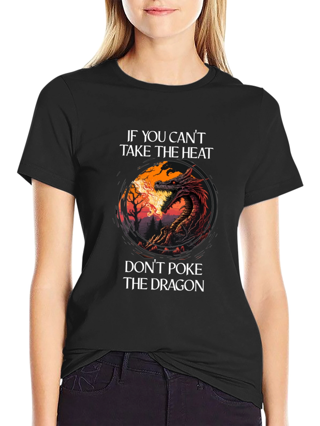 Dragon Heat Graphic Tee - Mens Black T-Shirt