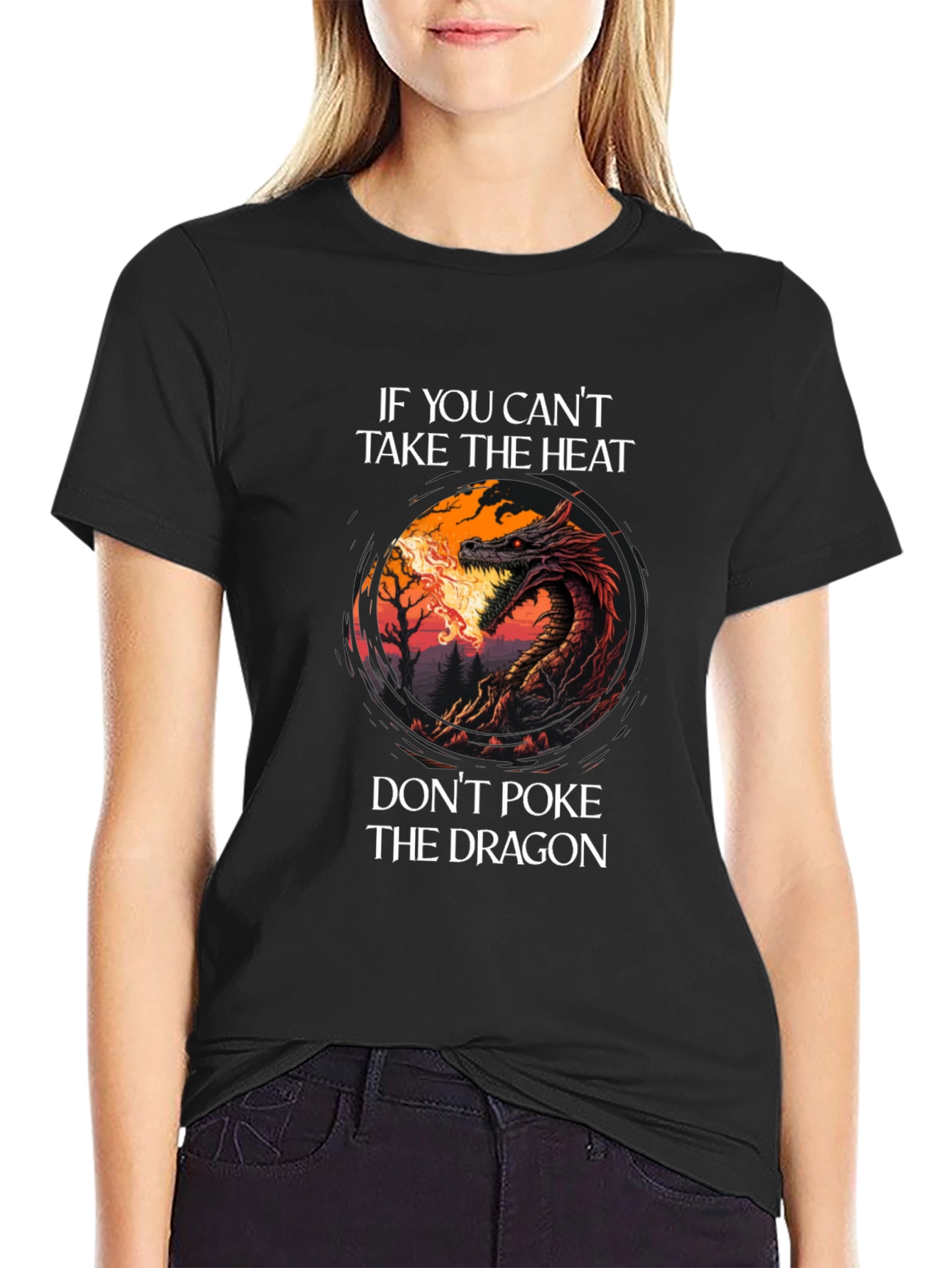 Dragon Heat Graphic Tee - Mens Black T-Shirt