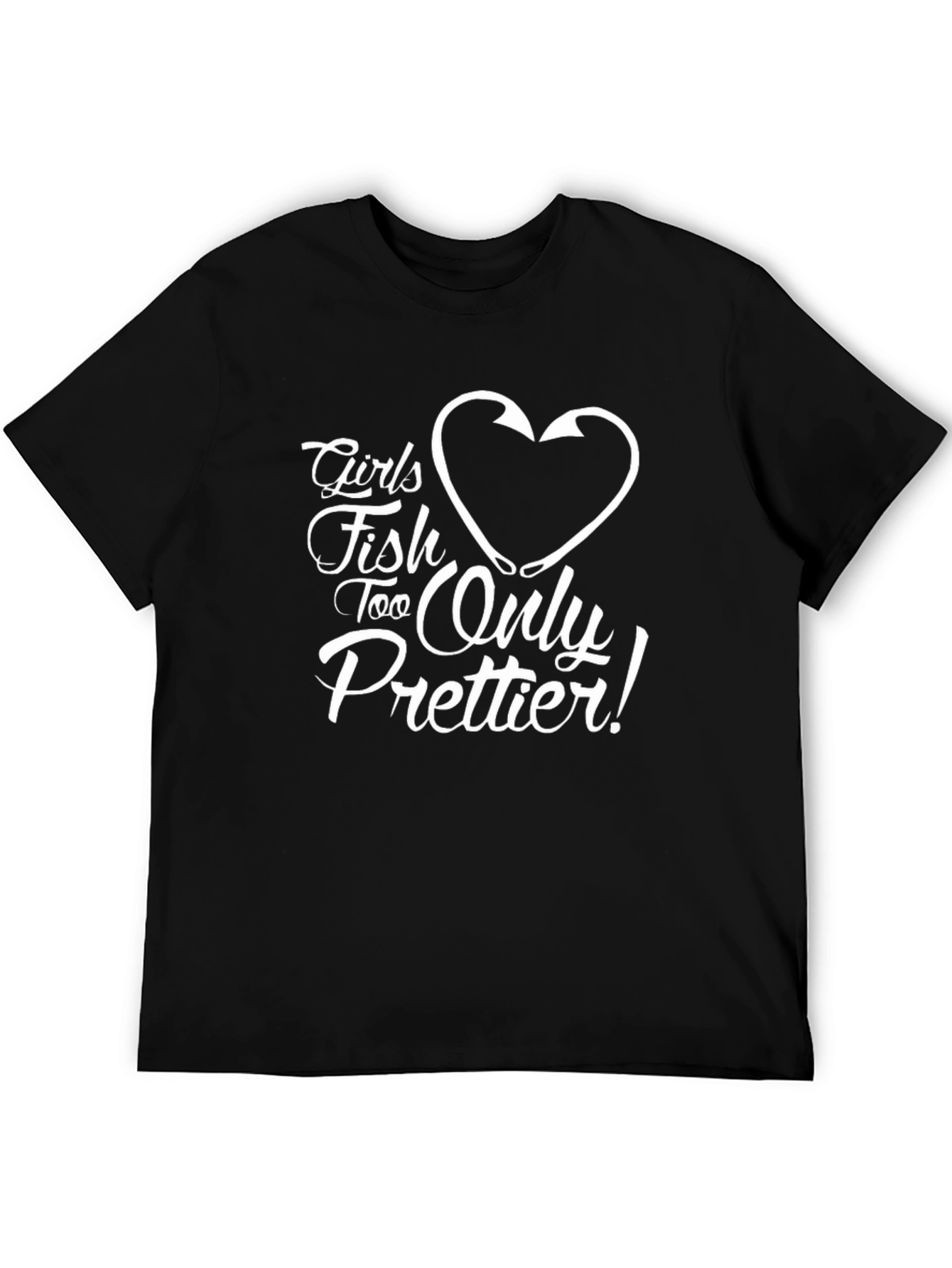 Girls Fish Too Only Prettier! Black T-Shirt