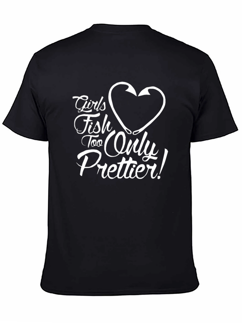 Girls Fish Too Only Prettier! Black T-Shirt