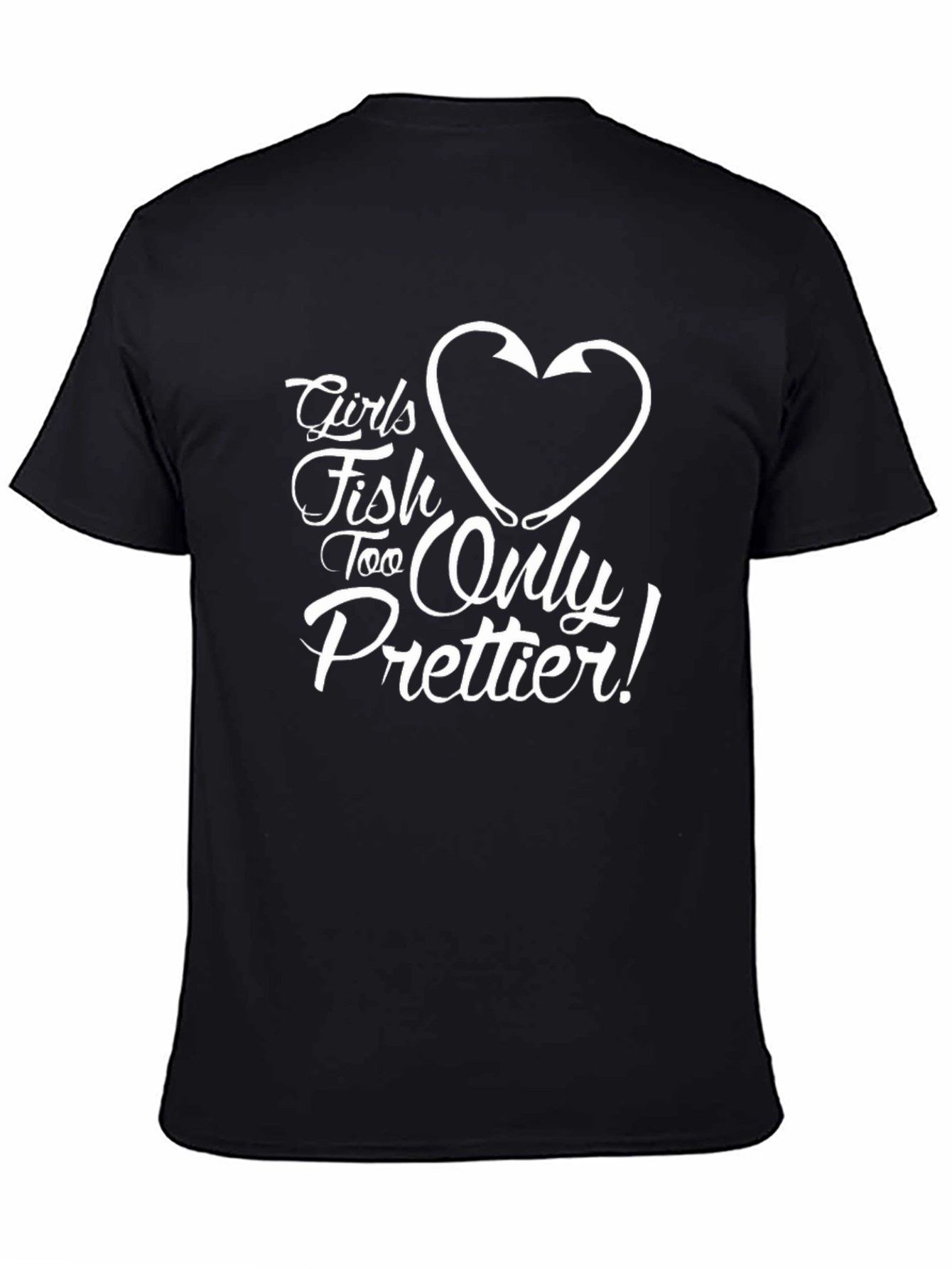 Girls Fish Too Only Prettier! Black T-Shirt