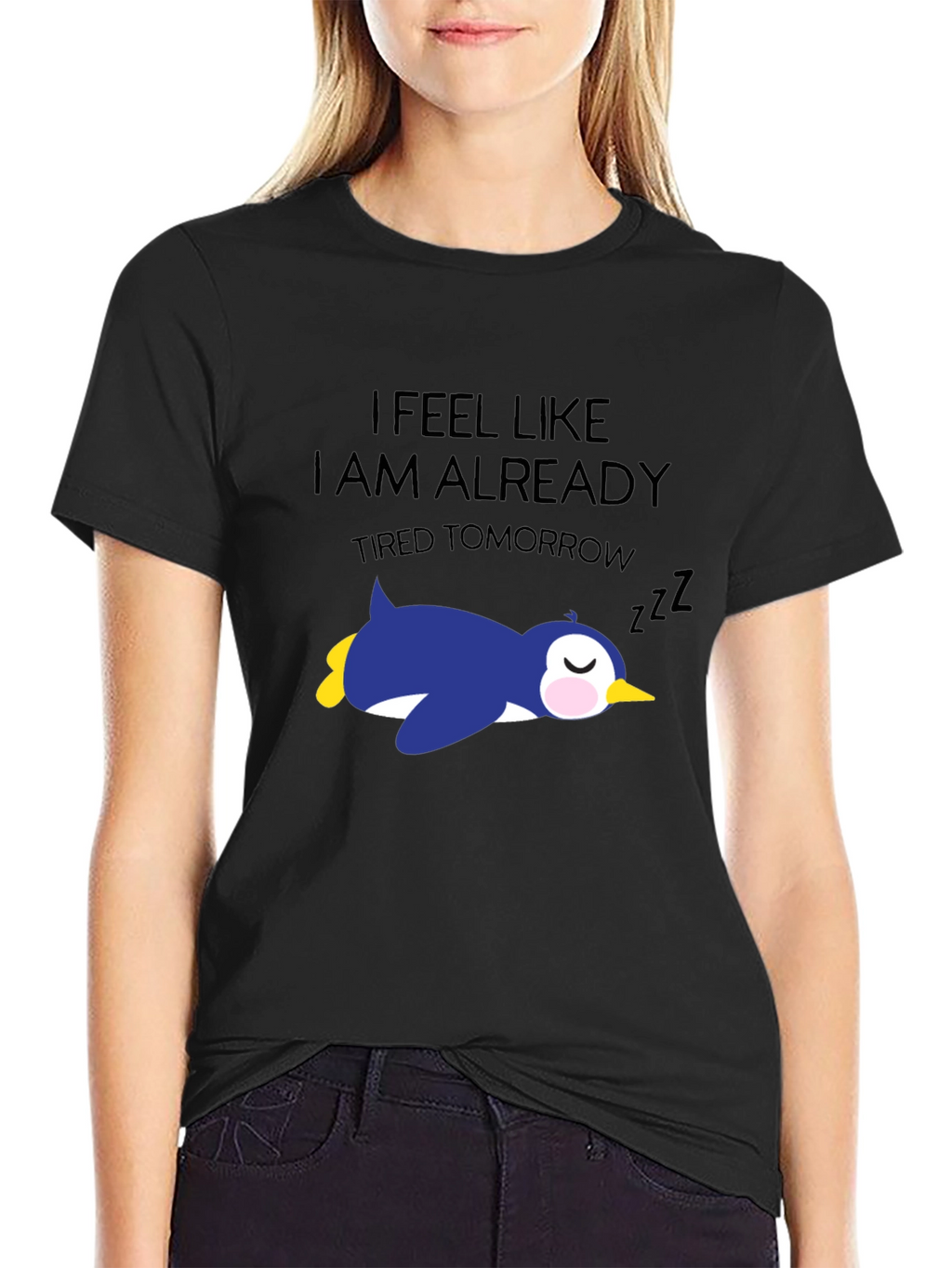 Tired Tomorrow T-Shirt - Funny Penguin Sleep Tee