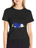 Tired Tomorrow T-Shirt - Funny Penguin Sleep Tee