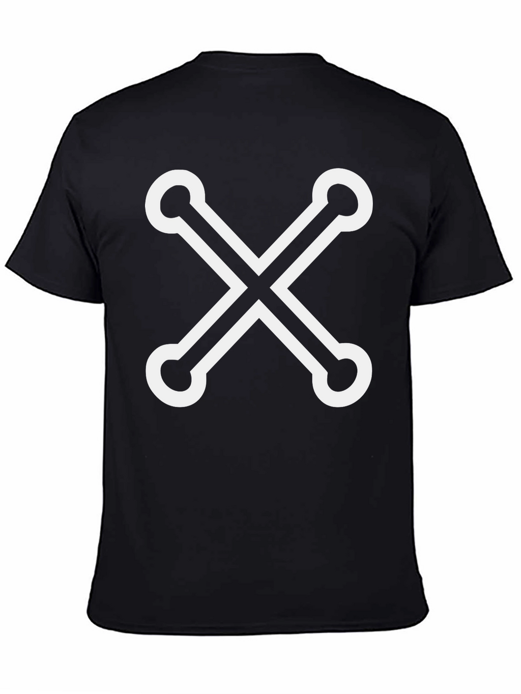 Stylish Black Tee with Unique X Design