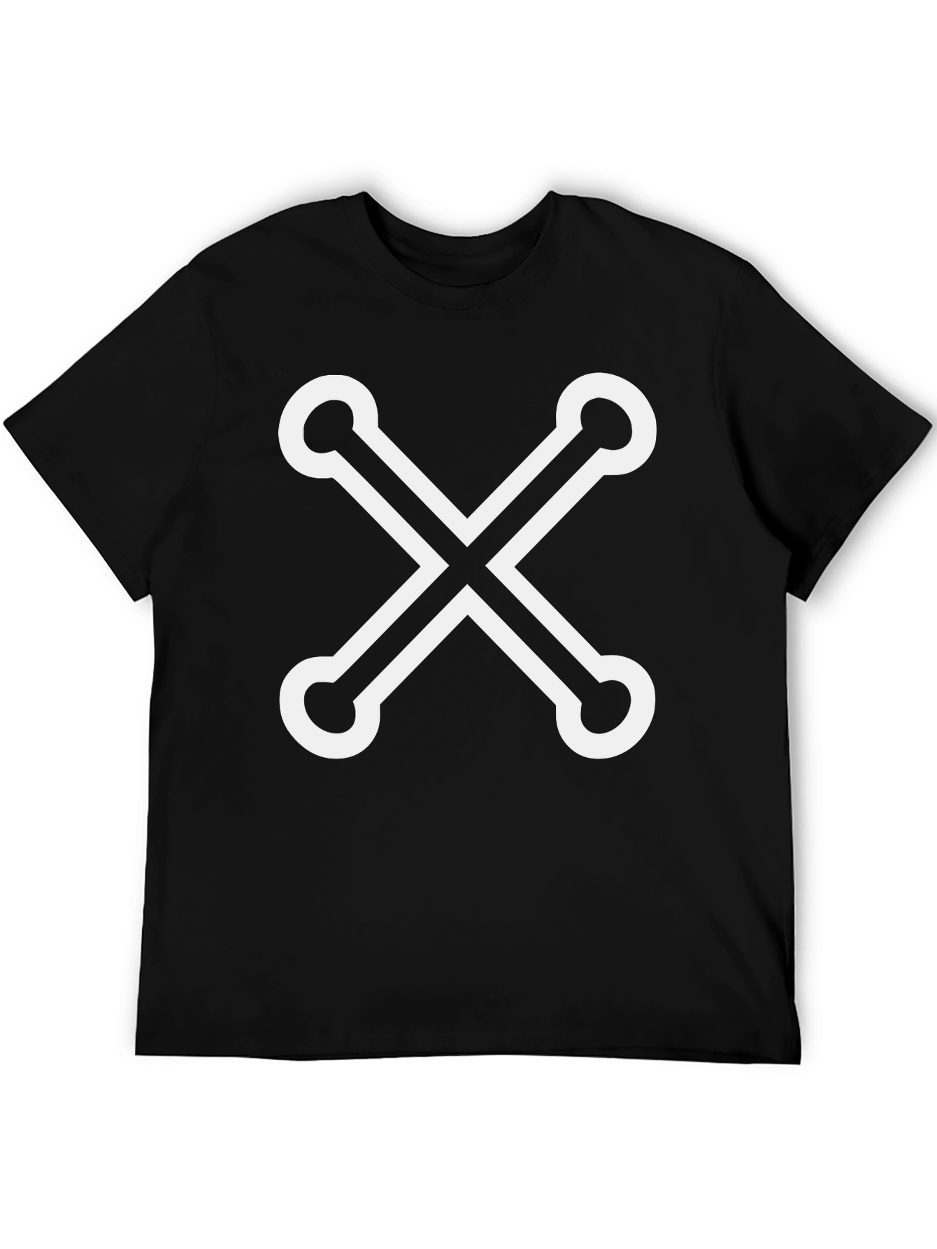 Stylish Black Tee with Unique X Design