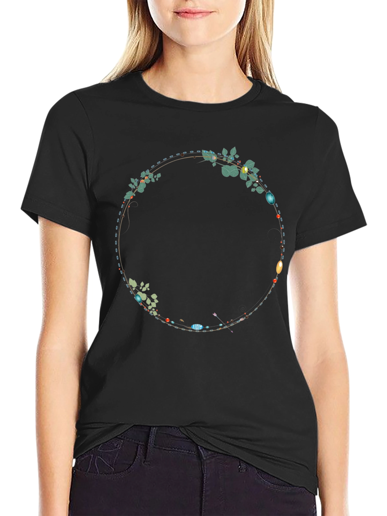 Floral Circle Graphic Tee - Stylish Casual Wear