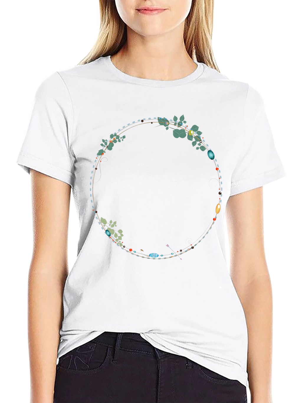 Floral Circle Graphic Tee - Stylish Casual Wear