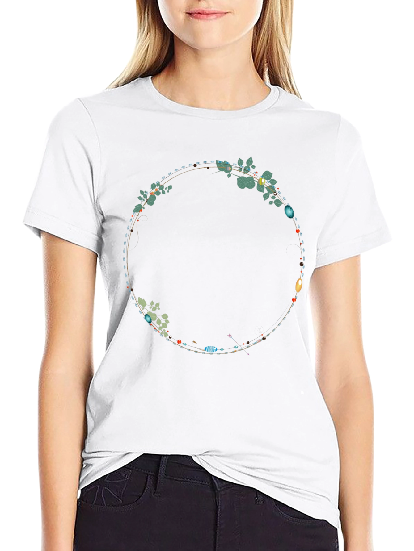 Floral Circle Graphic Tee - Stylish Casual Wear