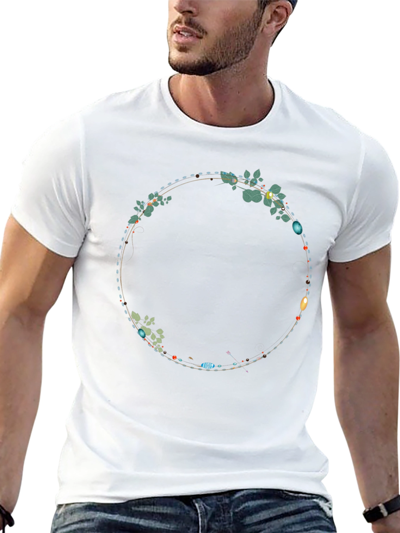 Floral Circle Graphic Tee - Stylish Casual Wear
