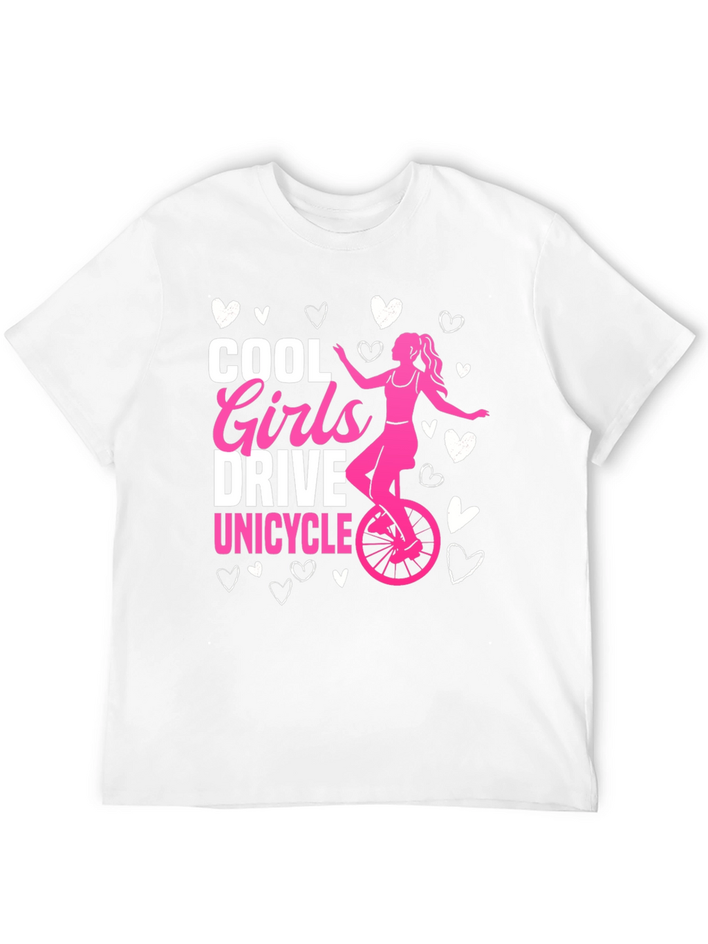 Cool Girls Unicycle Graphic Tee - Black Cotton T-Shirt