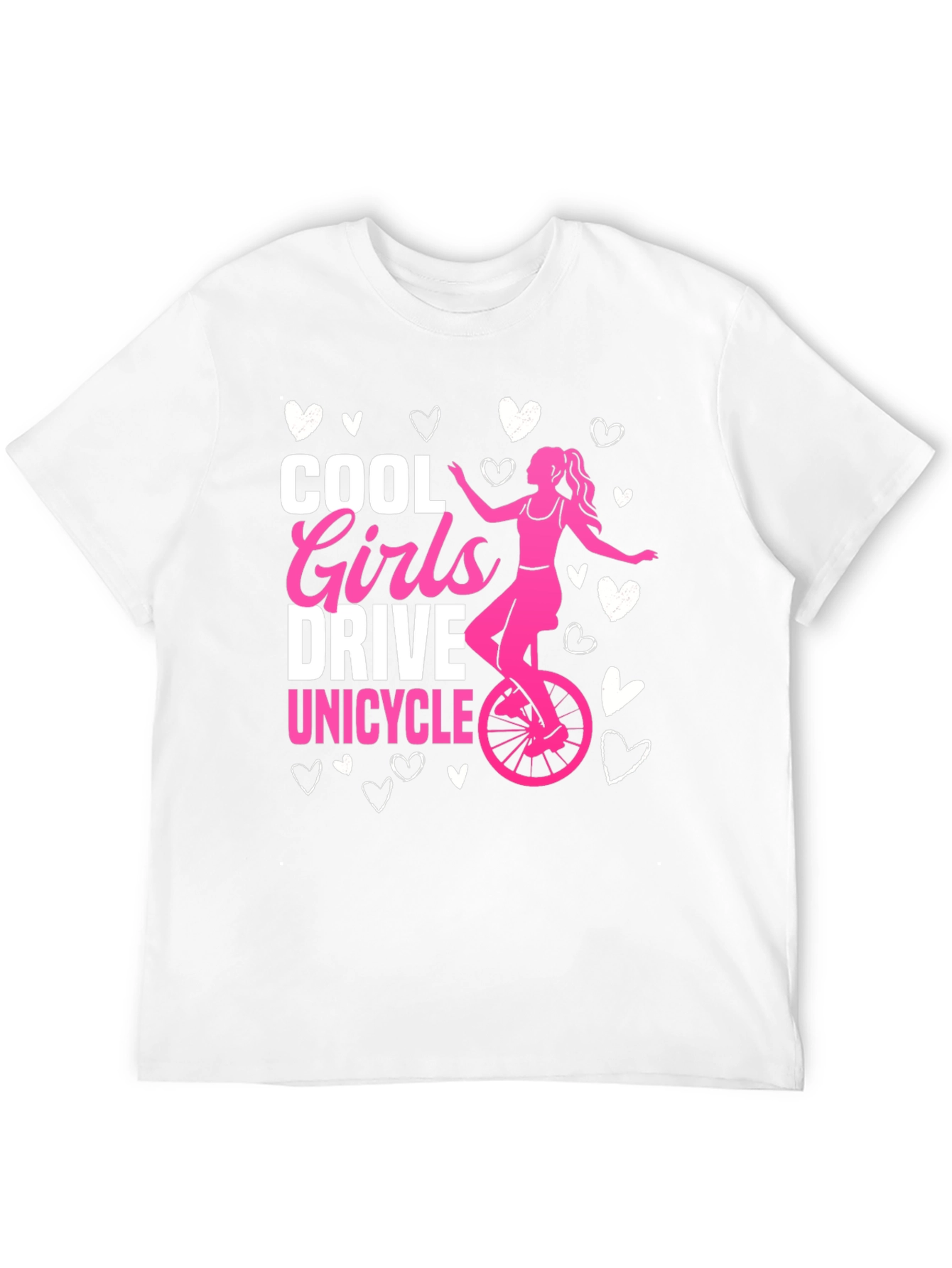 Cool Girls Unicycle Graphic Tee - Black Cotton T-Shirt
