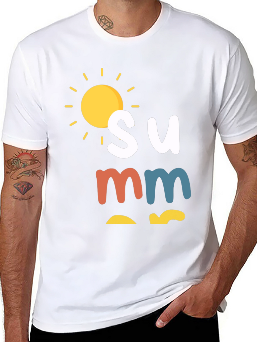 Summer Graphic Tee - Black Casual T-Shirt